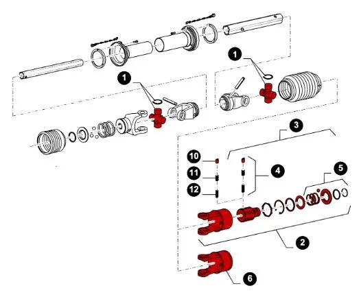 87586152 - Муфта срывная обновл. вала карданного привода жатки после сн 808 (вал в сборе 87333074 д